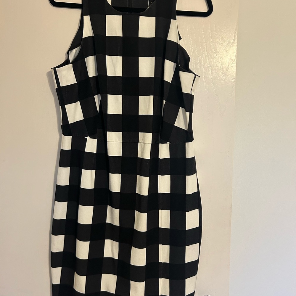 Banana Republic Black and White Checkered Mini Dress
